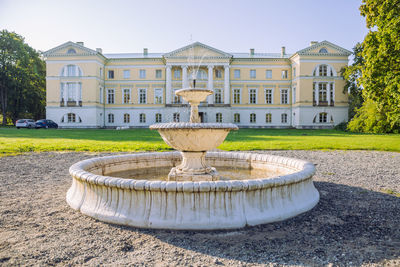 View of fountain in park