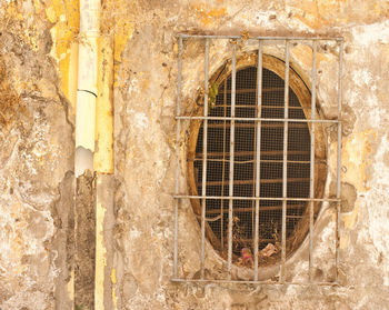 Close-up of window on wall