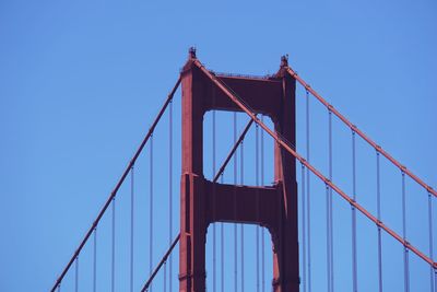 Low angle view of suspension bridge