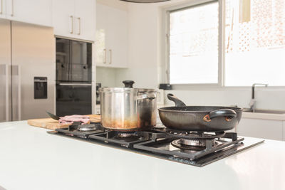 Close-up of kitchen counter at home