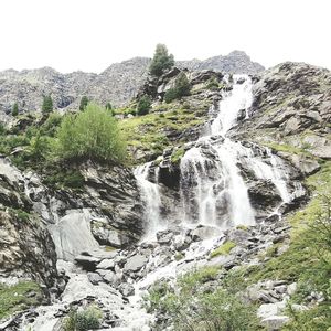 Scenic view of waterfall