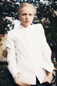 Portrait of young man standing outdoors