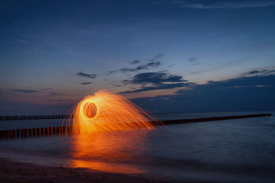 Scenic view of sea at sunset