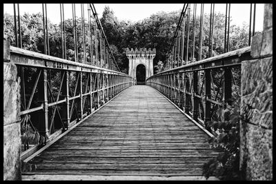 Bridge over river in forest