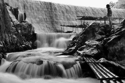 Scenic view of waterfall