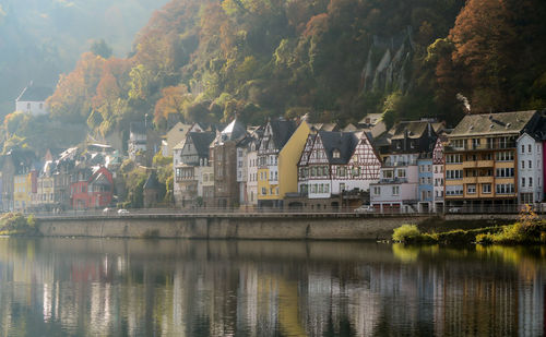 Cochem in autumn with moselle river, cochem, germany