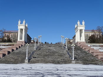 Building against clear blue sky