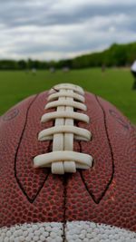 Close-up of ball on field