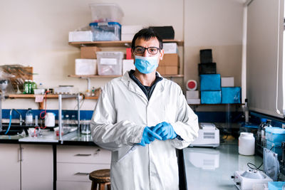 Male scientist working in laboratory