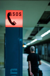 Rear view of a information sign