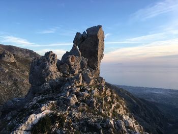 Rock formations against sky