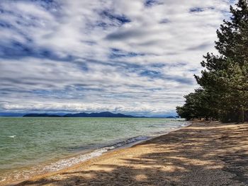 Scenic view of beach against sky