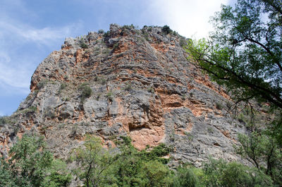 Low angle view of mountain against sky