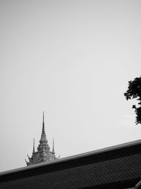 High section of built structure against clear sky