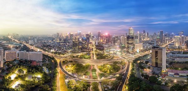 High angle view of cityscape