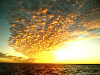 Scenic view of sea at sunset