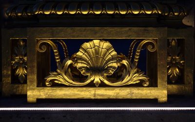 Close-up of carving on wall