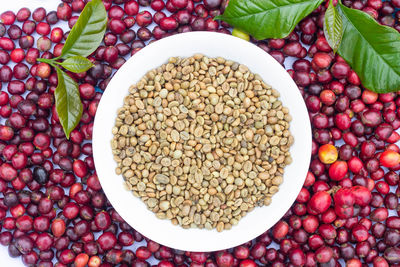 High angle view of fruits in bowl