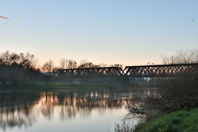 Bridge over river against clear sky