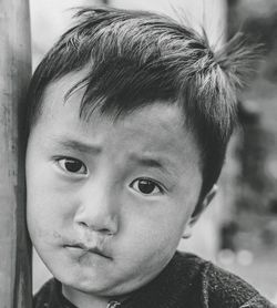 Close-up portrait of cute boy