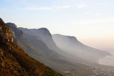 Scenic view of mountains against sky