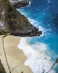 High angle view of beach