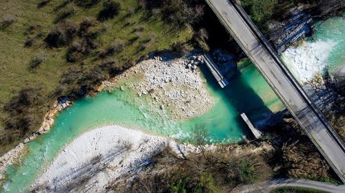 High angle view of stream