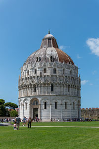 Italy, pisa, july 26, 2023. baptistery of pisa square of miracles