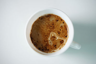 High angle view of cappuccino