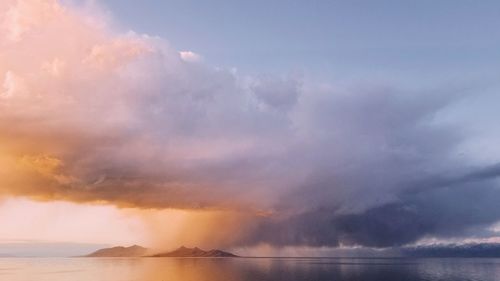 Panoramic view of sea against dramatic sky