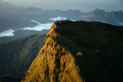 Panoramic view of mountains against sky