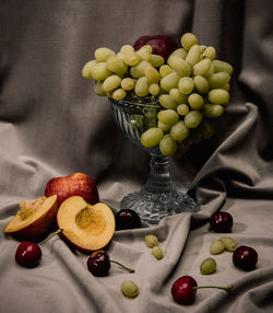Close-up of fruits in bowl on table