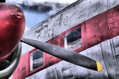 Close-up of red car window