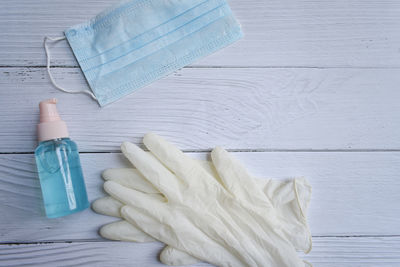 High angle view of paper on table