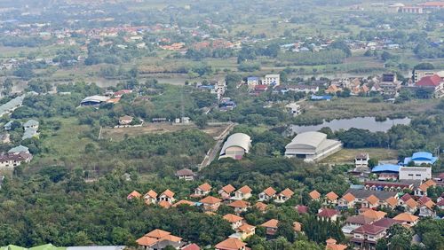 High angle view of townscape