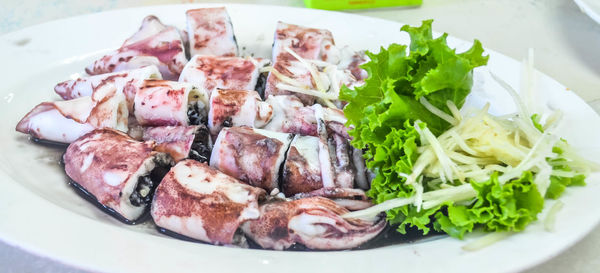 Close-up of meal served in plate