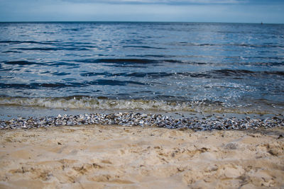 Scenic view of beach against sky