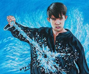 Portrait of young man in swimming pool
