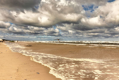 Scenic view of beach against sky