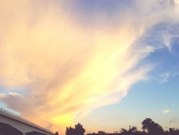 Low angle view of sky at sunset