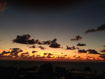 Scenic view of sea at sunset