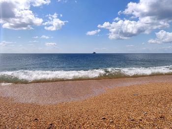 Scenic view of beach against sky