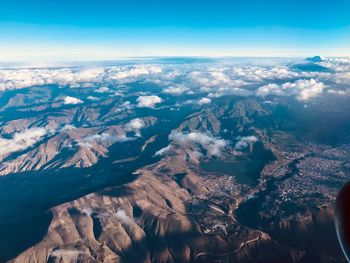 Aerial view of dramatic landscape