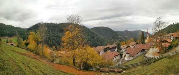 Panoramic shot of townscape against sky