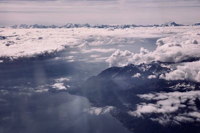 Aerial view of sea against sky