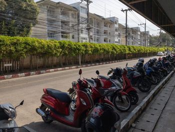 Panoramic view of street in city