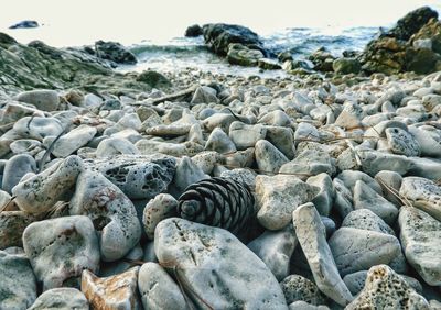 Rocks in sea