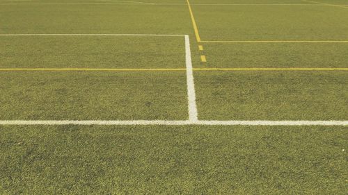 High angle view of playing field