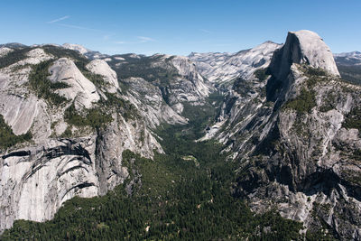 Scenic view of rocky mountains against sky