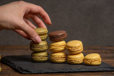 Close-up of hand holding cookies